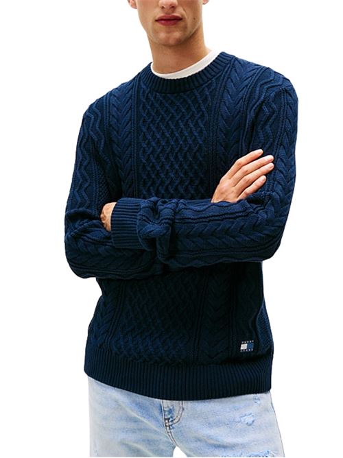 Maglione in cotone a trecce Tommy Jeans | DM0DM221010GY